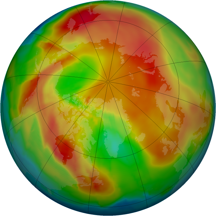 Arctic ozone map for 16 March 2013